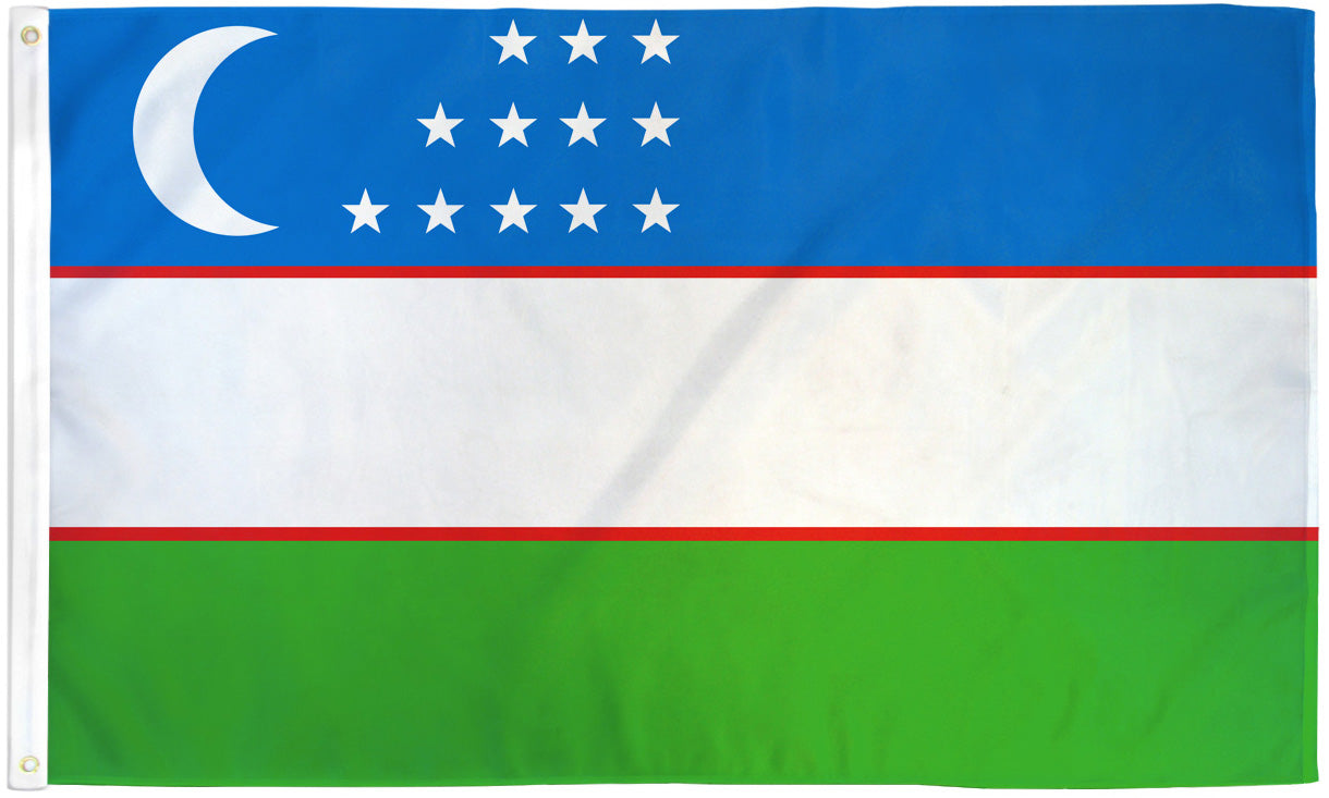 Uzbekistan Flags