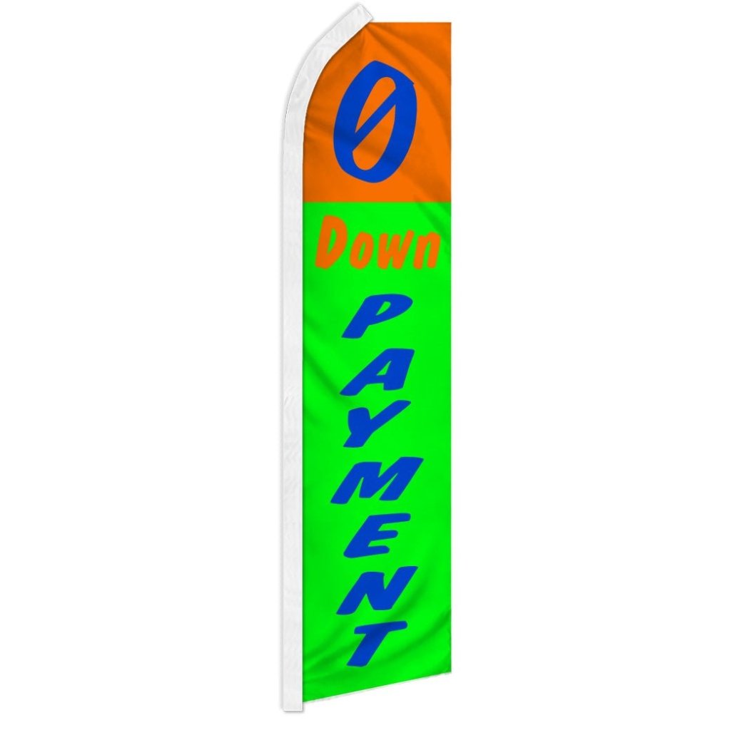 0 Down Payment (Orange & Green) Super Flag - Flags Importer