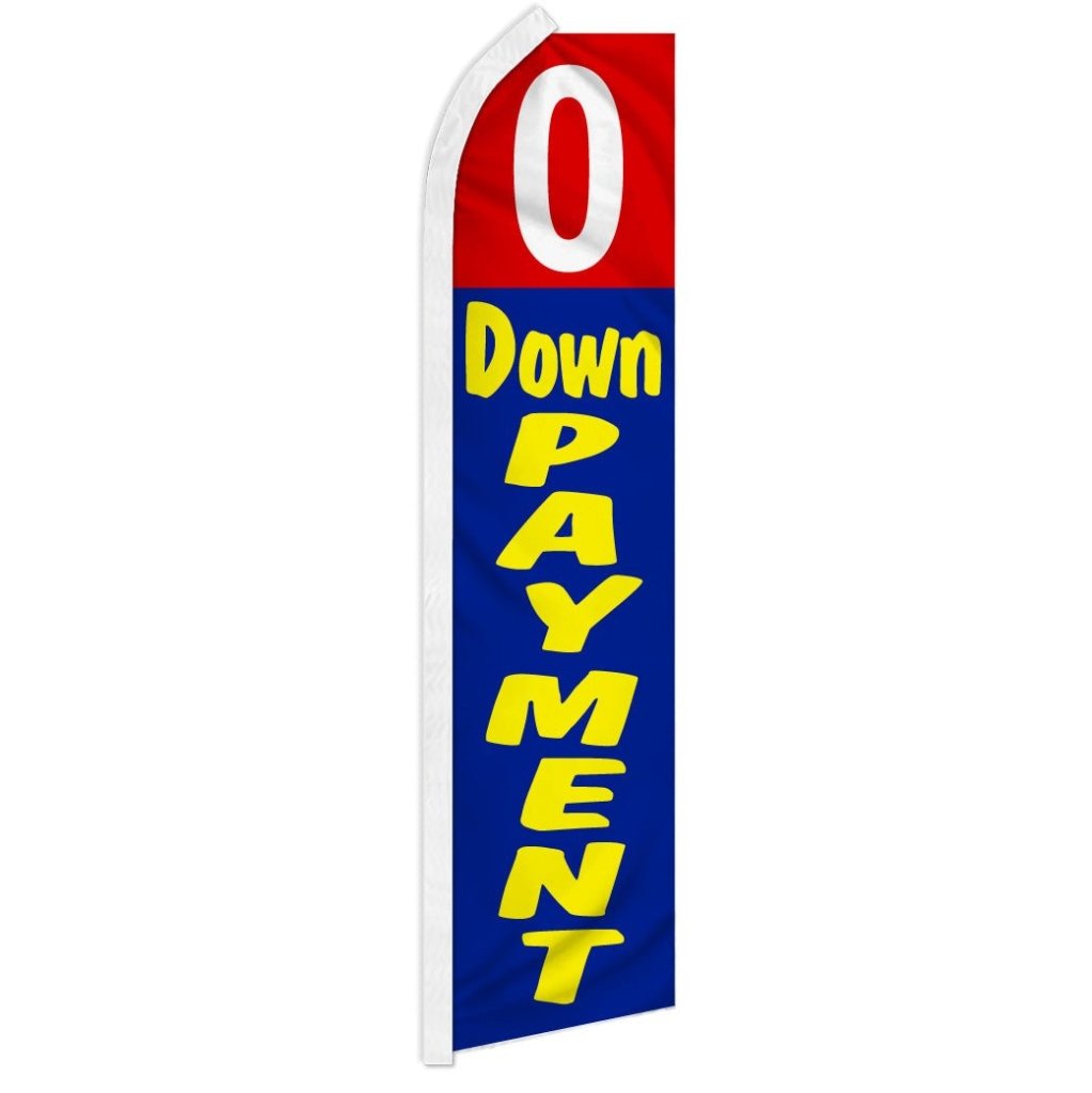 0 Down Payment (Red & Blue) Super Flag - Flags Importer