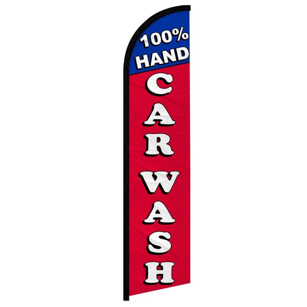 100% Hand Car Wash Windless Banner Flag - Flags Importer