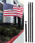 10ft Aluminum (Black) Outdoor Pole with Ground Spike - Flags Importer