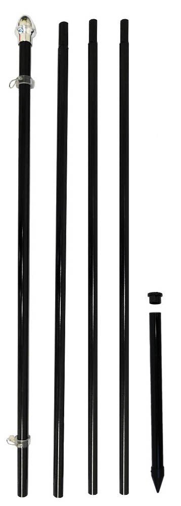 13ft Aluminum (Black) Outdoor Pole with Ground Spike - Flags Importer