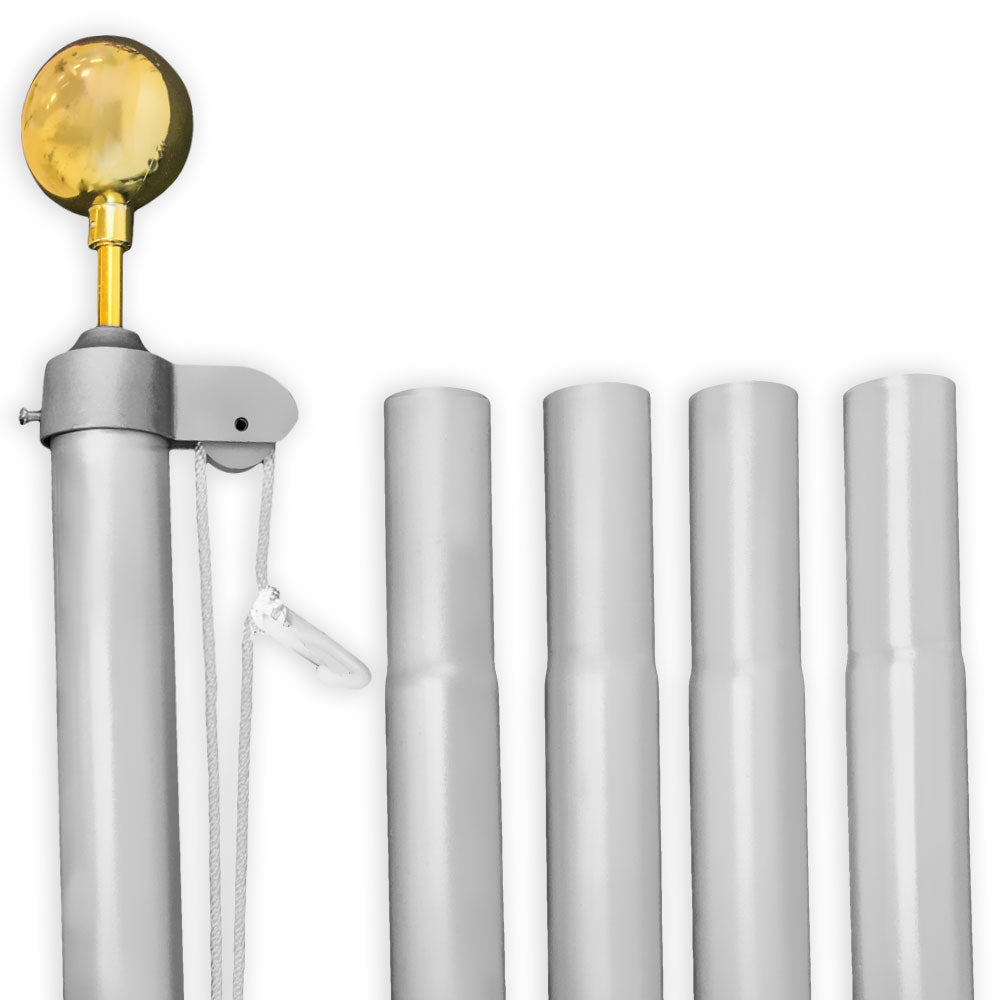 16ft Aluminum Pole (Ball) - Flags Importer