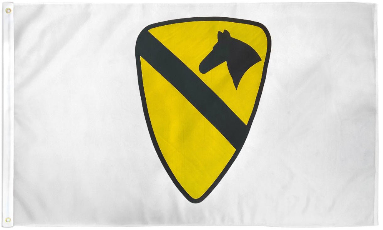 1st Cavalry (White) Flag 3x5ft Poly - Flags Importer