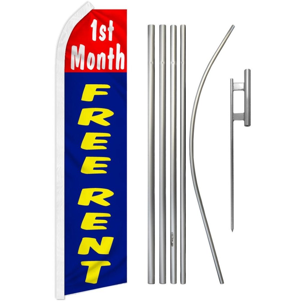 1st Month Free Rent Super Flag & Pole Kit - Flags Importer