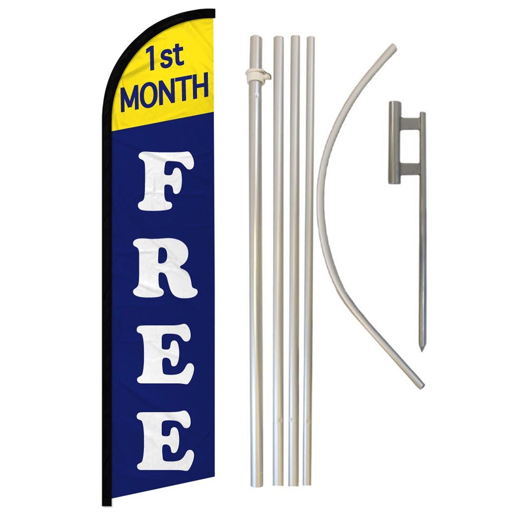 1st Month Free Windless Banner Flag & Pole Kit - Flags Importer