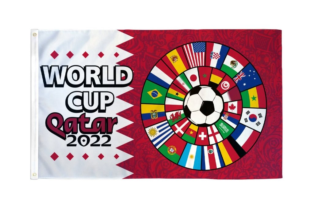 2022 World Cup (Circle) Flag 3x5ft Poly - Flags Importer