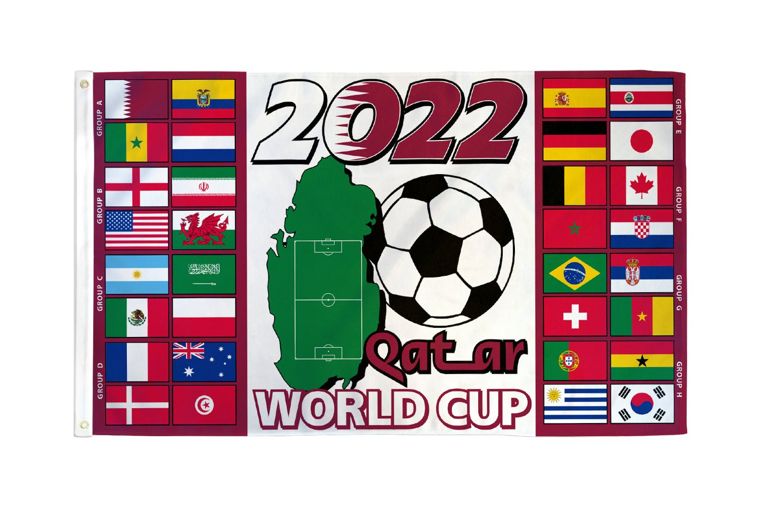 2022 World Cup (Groups) Flag 3x5ft Poly - Flags Importer