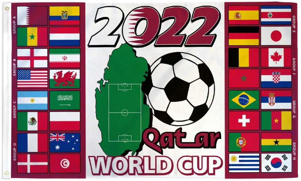 2022 World Cup (Groups) Flag 3x5ft Poly - Flags Importer