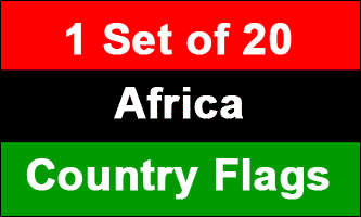 2x3ft Set of 20 African Flags