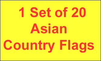 2x3ft Set of 20 Asian Flags