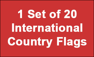 3x5ft Set of 20 International Flags shown countries included