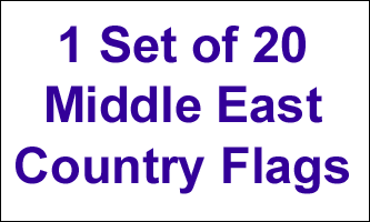 12x18in Set of 20 Middle East Stick Flags