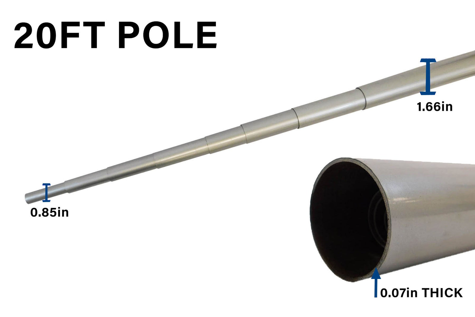 20ft Deluxe Fiberglass Pole - Flags Importer