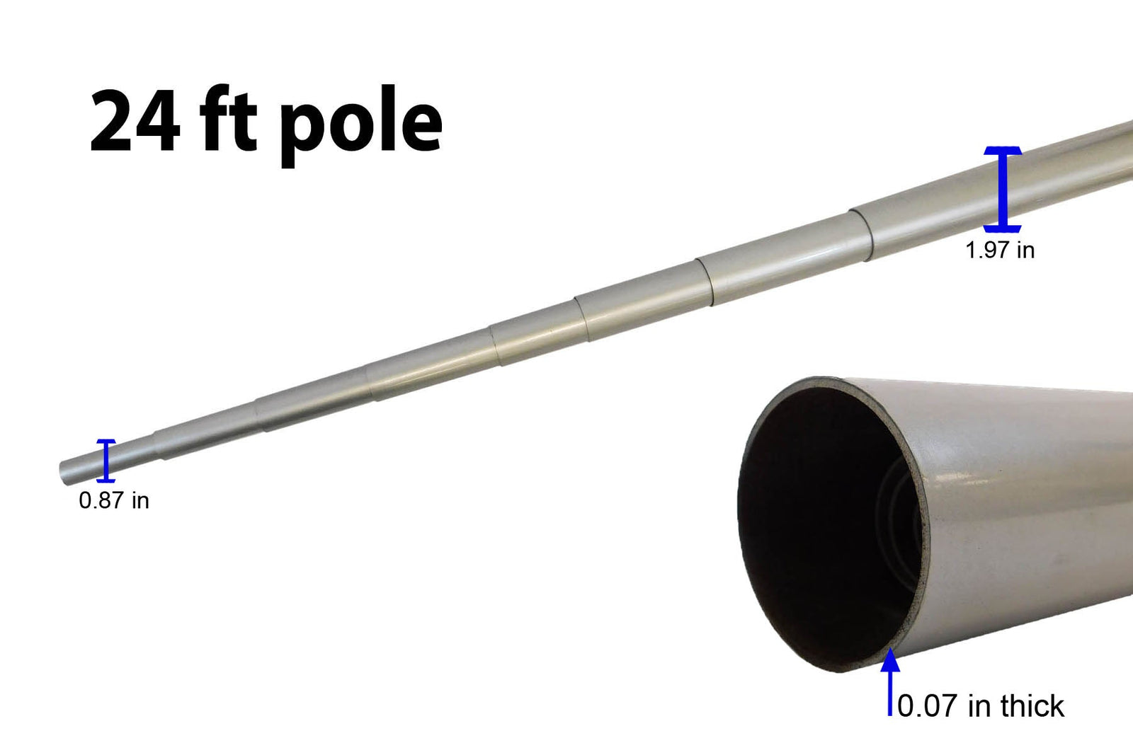 24ft Fiberglass Telescoping Flag Pole - Flags Importer