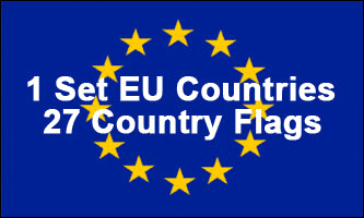 4x6in Set of 27 European Union Flags shown countries included