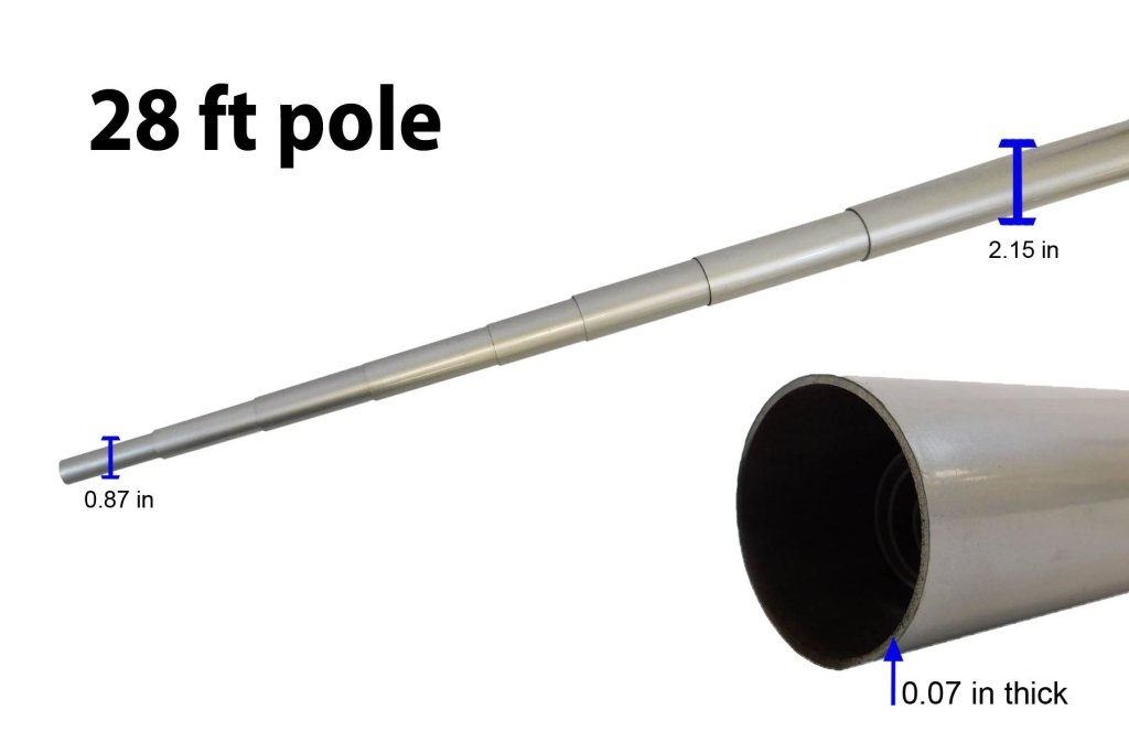 28ft Fiberglass Telescoping Flag Pole - Flags Importer