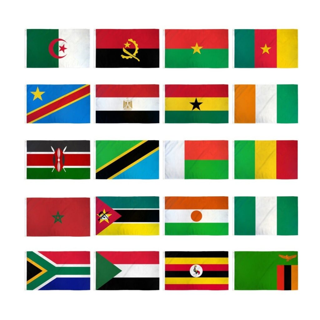 (2x3ft) Set of 20 African Flags - Flags Importer