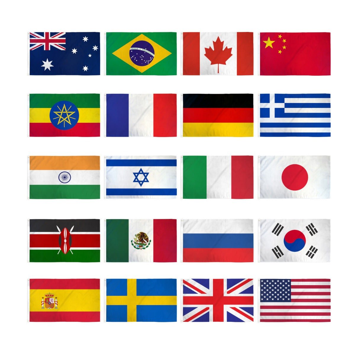 (2x3ft) Set of 20 International Flags - Flags Importer