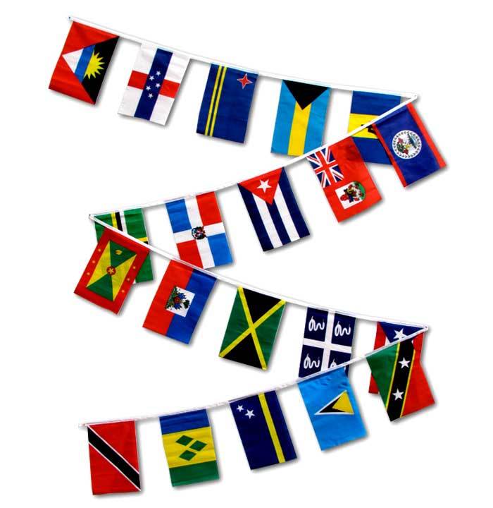 30ft String Flag Set of 20 Caribbean Country Flags - Flags Importer