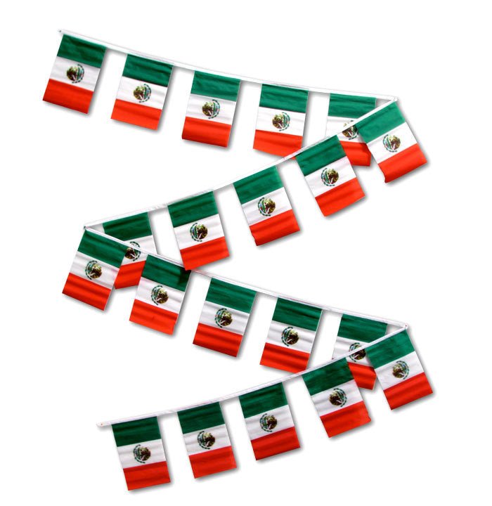 30ft String Flag Set of 20 Mexico Flags - Flags Importer