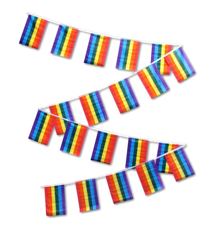 30ft String Flag Set of 20 Rainbow Flags - Flags Importer