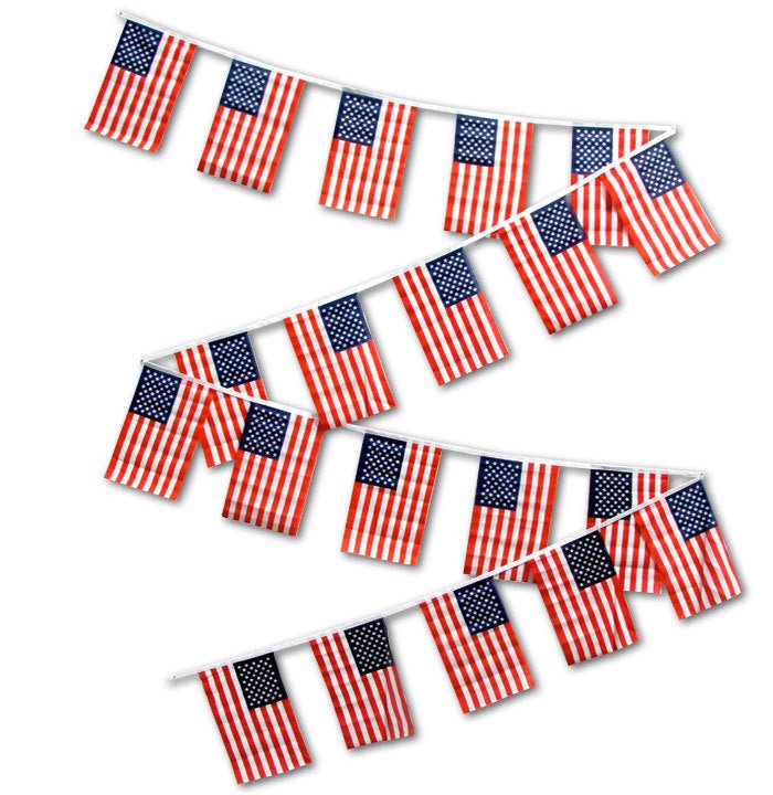 30ft String Flag Set of 20 USA Flags - Flags Importer