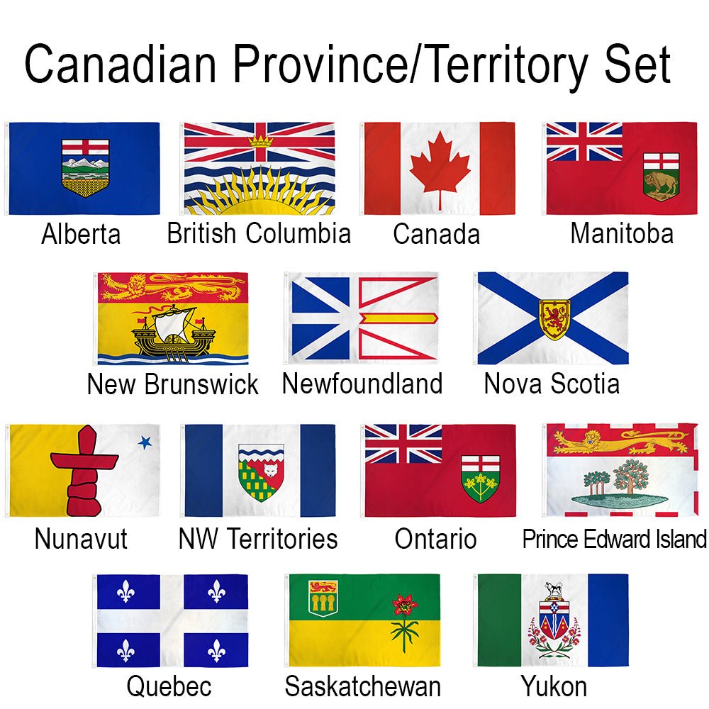 (3x5ft) Set of 14 Canada Province/Territory Flags - Flags Importer