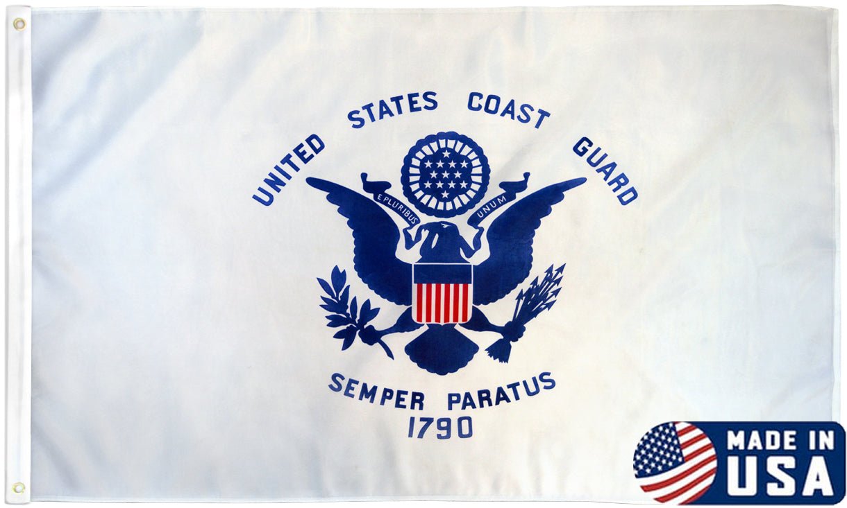 3x5ft U.S. Coast Guard - American Made Nylon Flag (Valley Forge) - Flags Importer