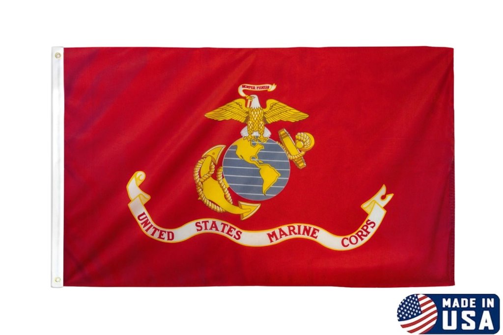 3x5ft U.S. Marine - American Made Nylon Flag (Valley Forge) - Flags Importer