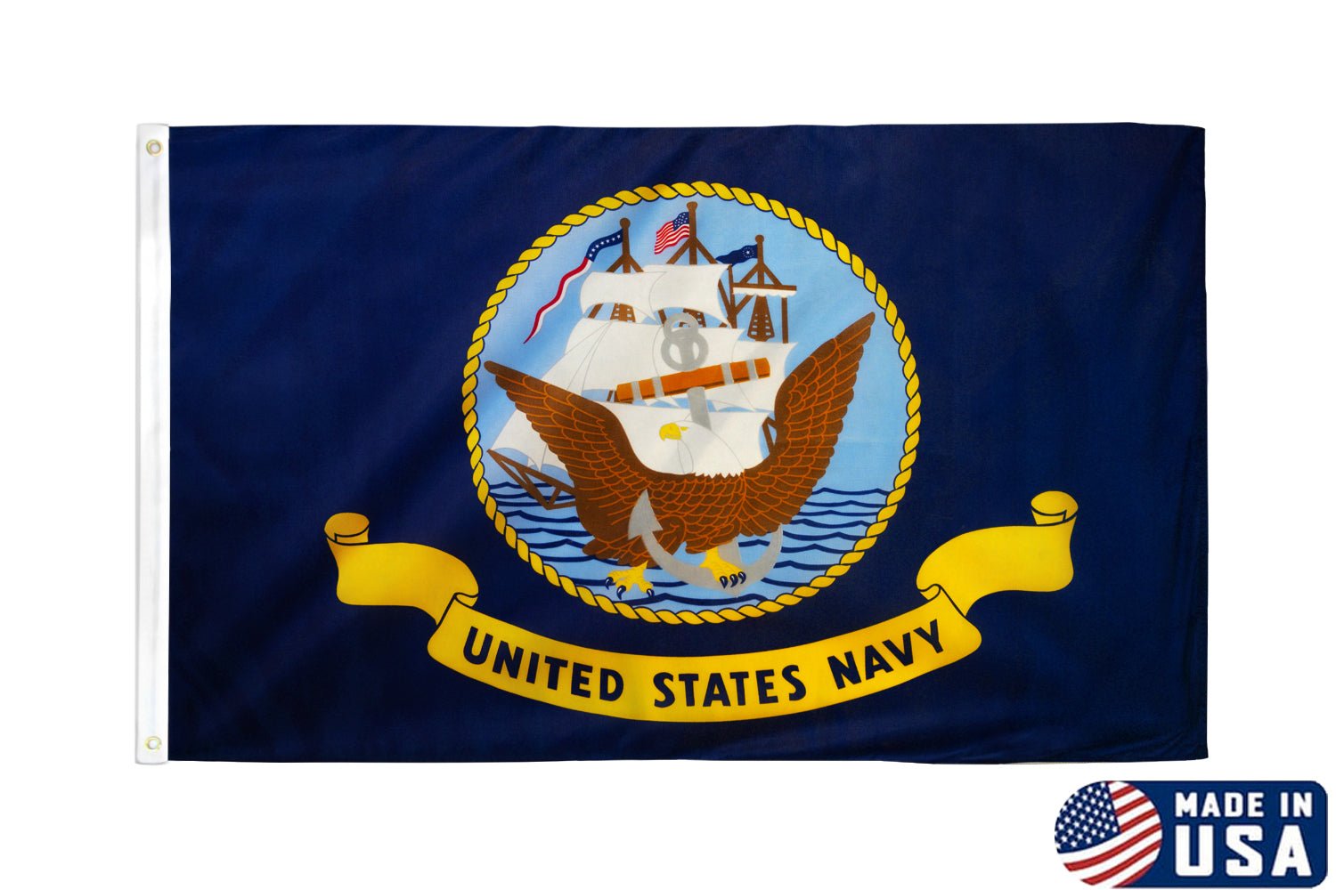 3x5ft U.S Navy - American Made Nylon Flag (Valley Forge) - Flags Importer