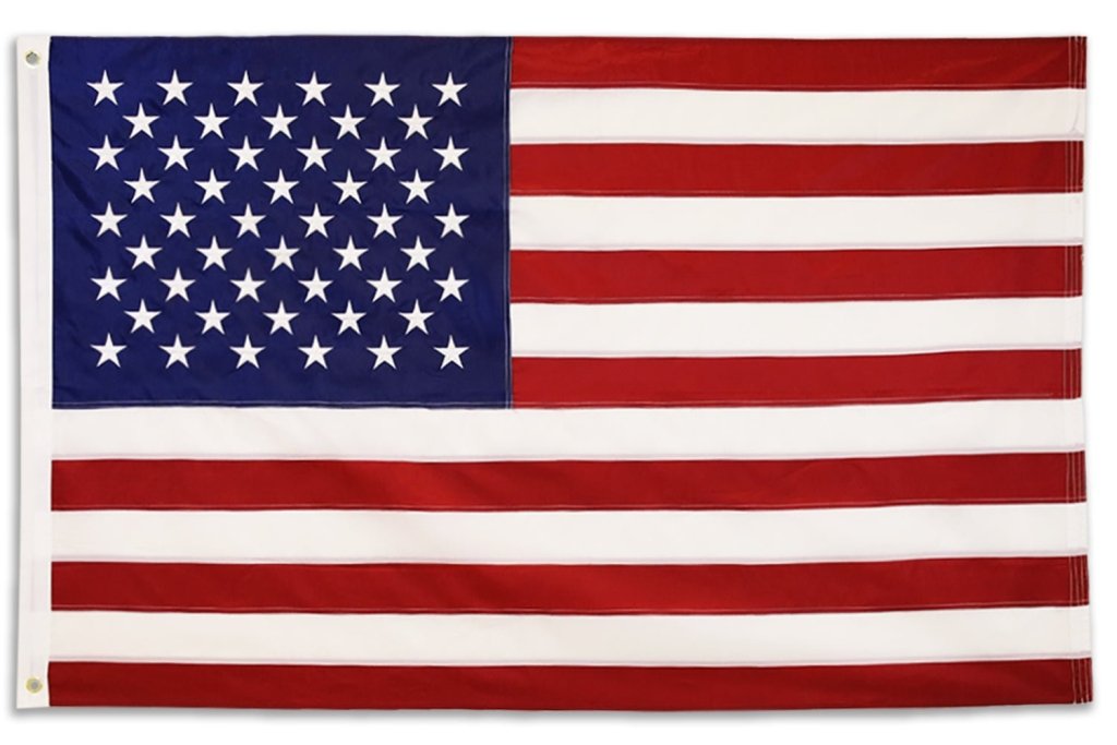 3x5ft USA American Made Embroidered Flag (White Label) - Flags Importer