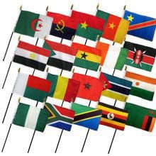 (4x6in) Set of 20 African Stick Flags - Flags Importer