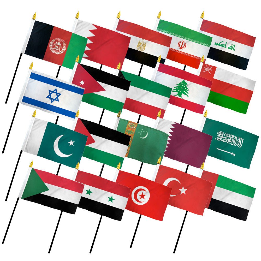 (4x6in) Set of 20 Middle East Stick Flags - Flags Importer