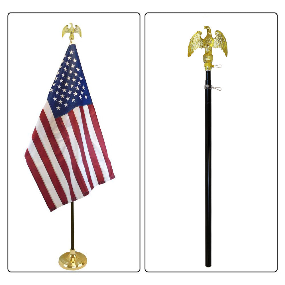 8ft Black Aluminum Flag Pole (Eagle Top)