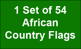 4x6in Set of 54 African Stick Flags shown countries included