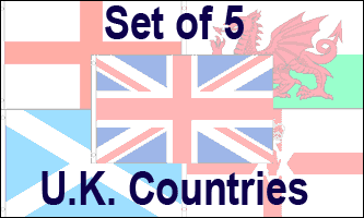 3x5ft Set of 5 UK Country Flags