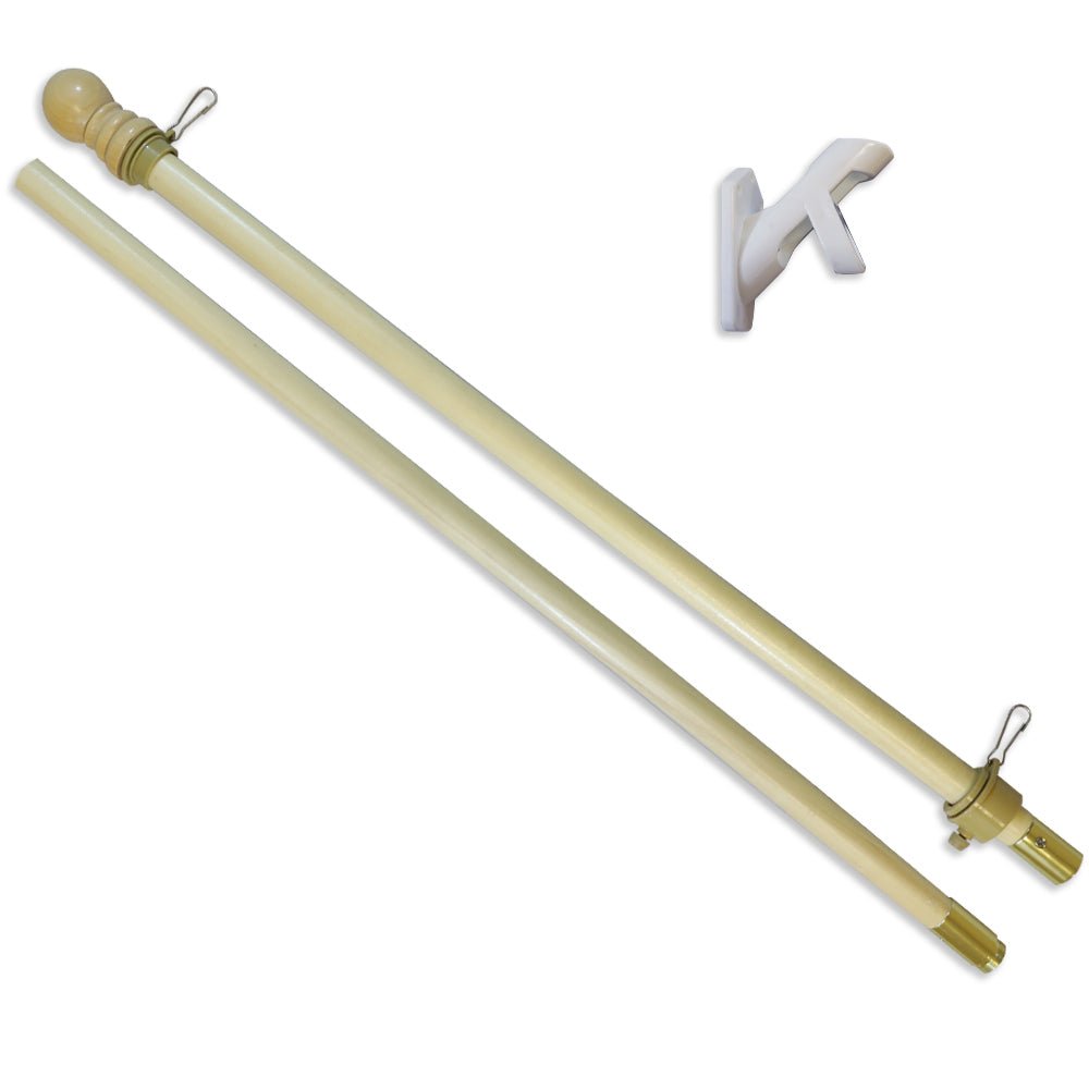 5ft Wooden Flag Pole & Bracket Kit (Light Wood) - Flags Importer