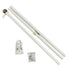 6ft Steel White Flag Pole (Ball Top) - Flags Importer