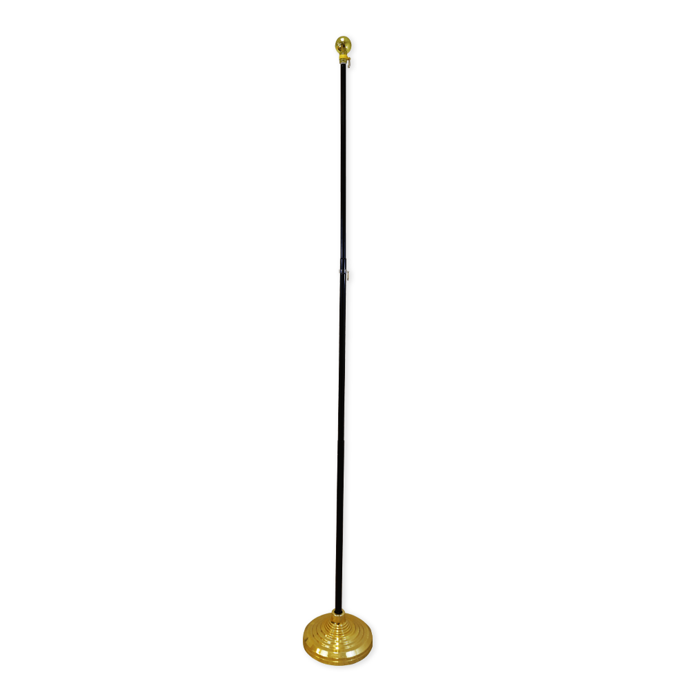 8ft Black Aluminum Flag Pole (Ball Top) - Flags Importer