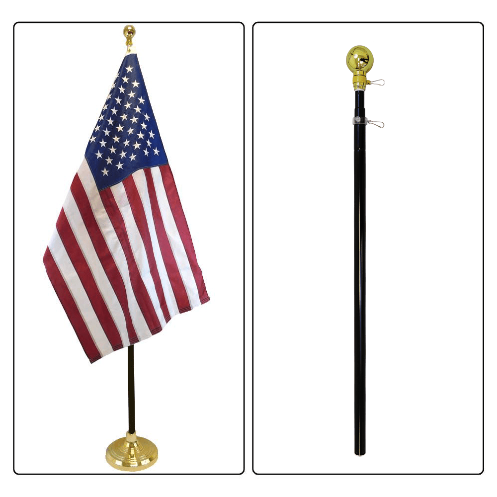 8ft Black Aluminum Flag Pole (Ball Top) - Flags Importer