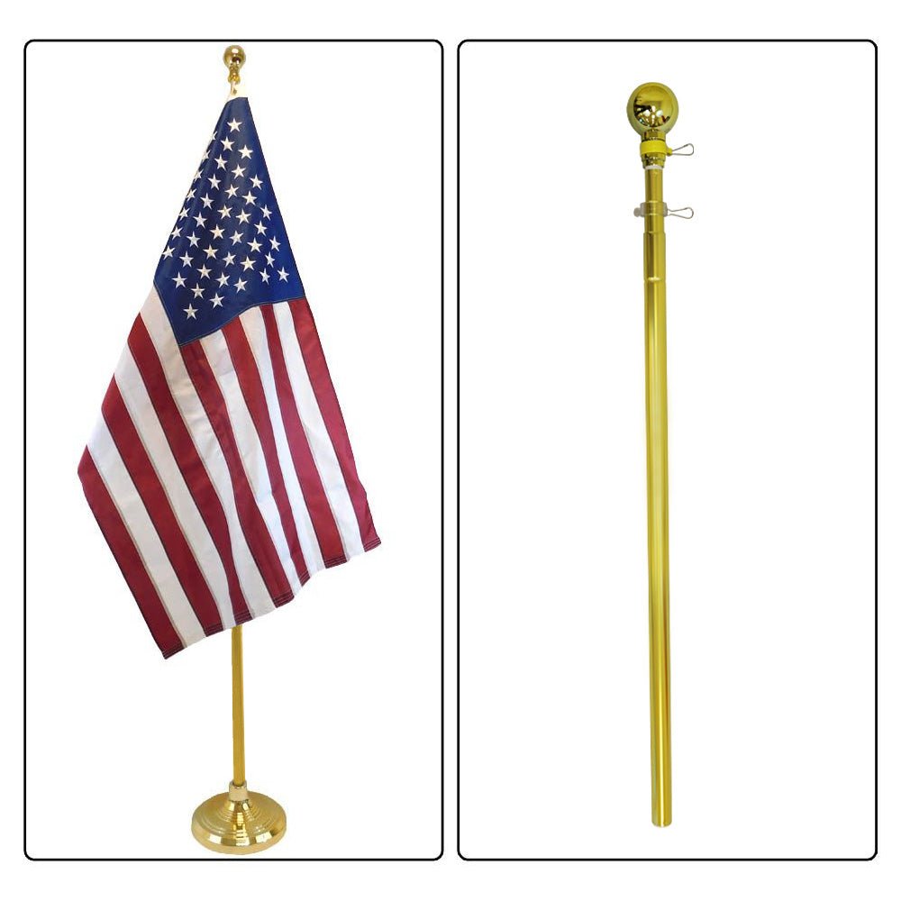 8ft Gold Aluminum Flag Pole (Ball Top) - Flags Importer