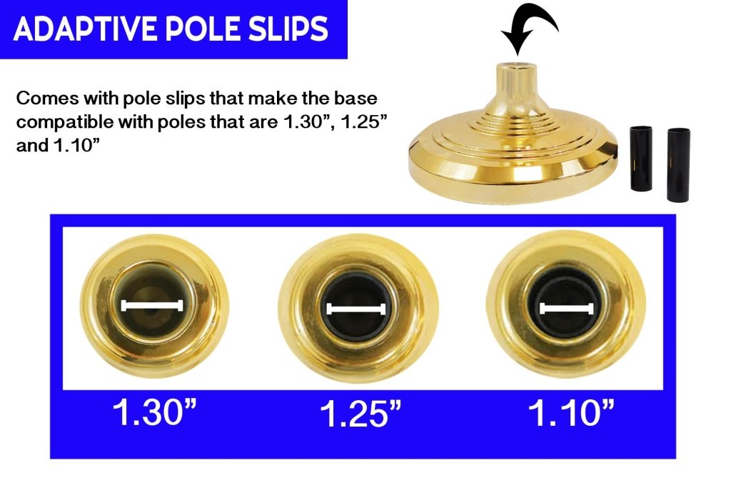 8ft Gold Flag Pole and Gold Base Kit (Ball Top) - Flags Importer