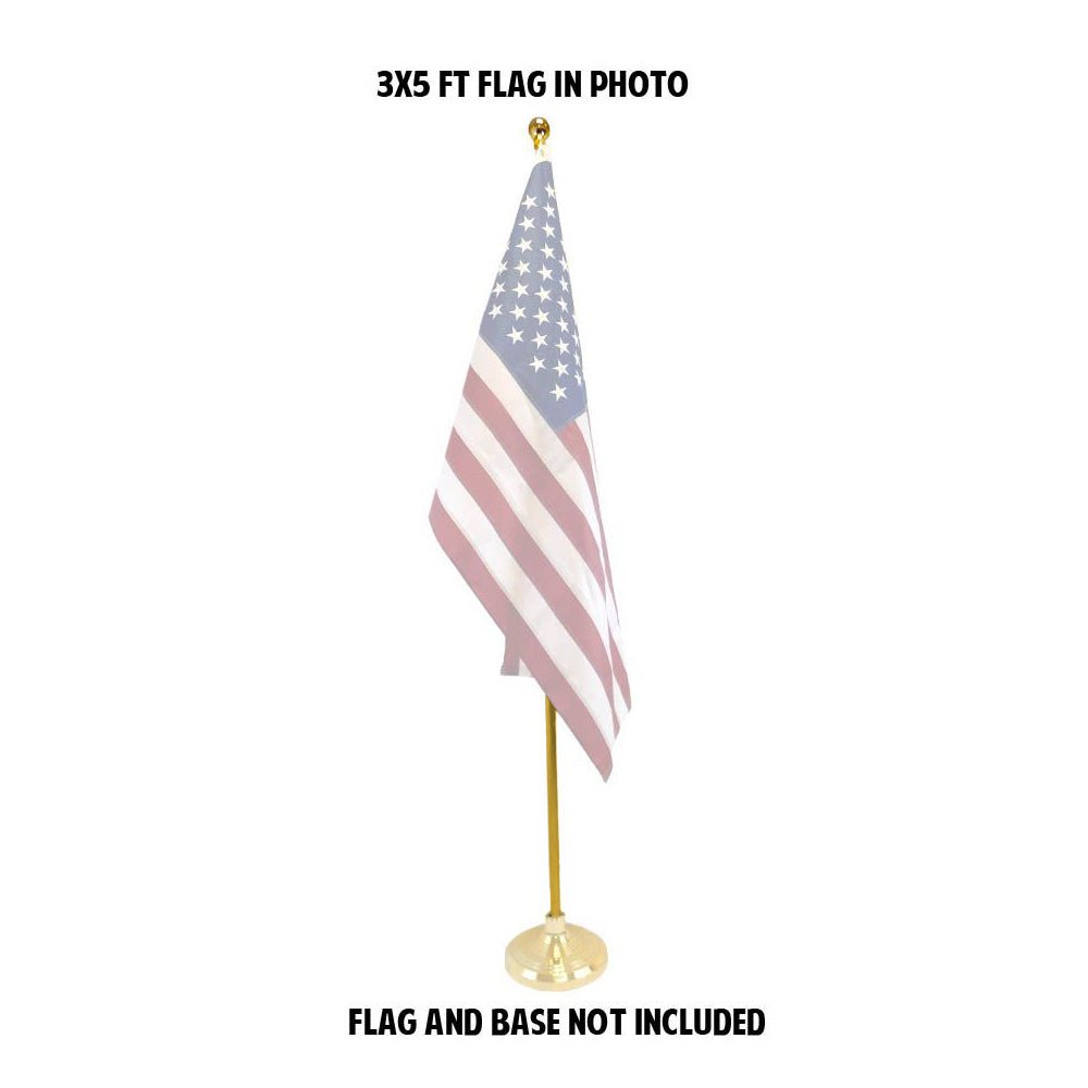 8ft Gold Flag Pole and Gold Base Kit (Ball Top) - Flags Importer