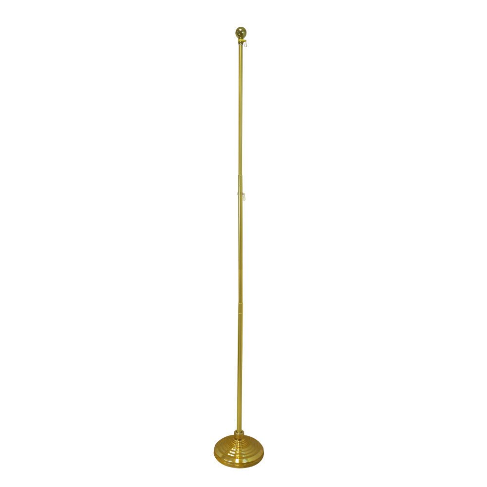 8ft Gold Flag Pole and Gold Base Kit (Ball Top) - Flags Importer