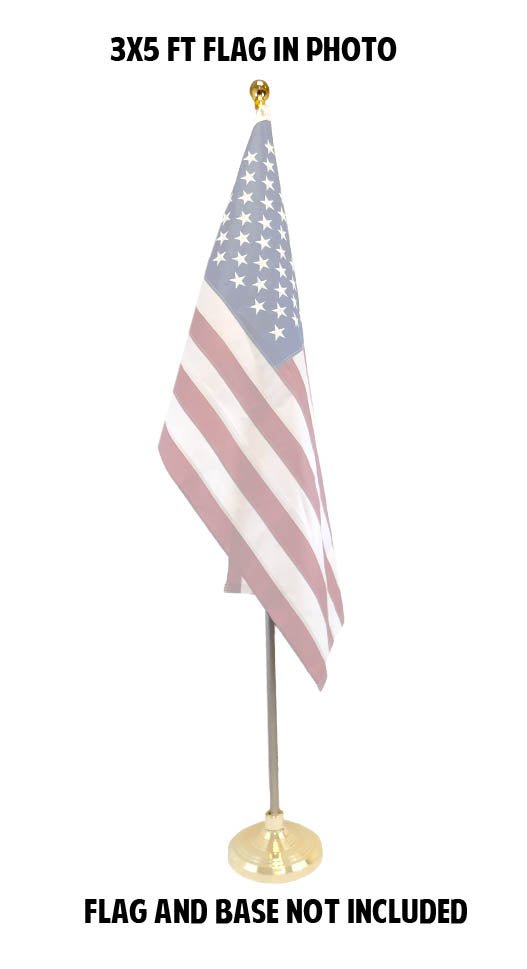 8ft Silver Aluminum Flag Pole (Ball Top) - Flags Importer