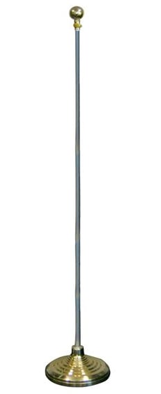 8ft Silver Flag Pole and Gold Base Kit (Ball Top) - Flags Importer