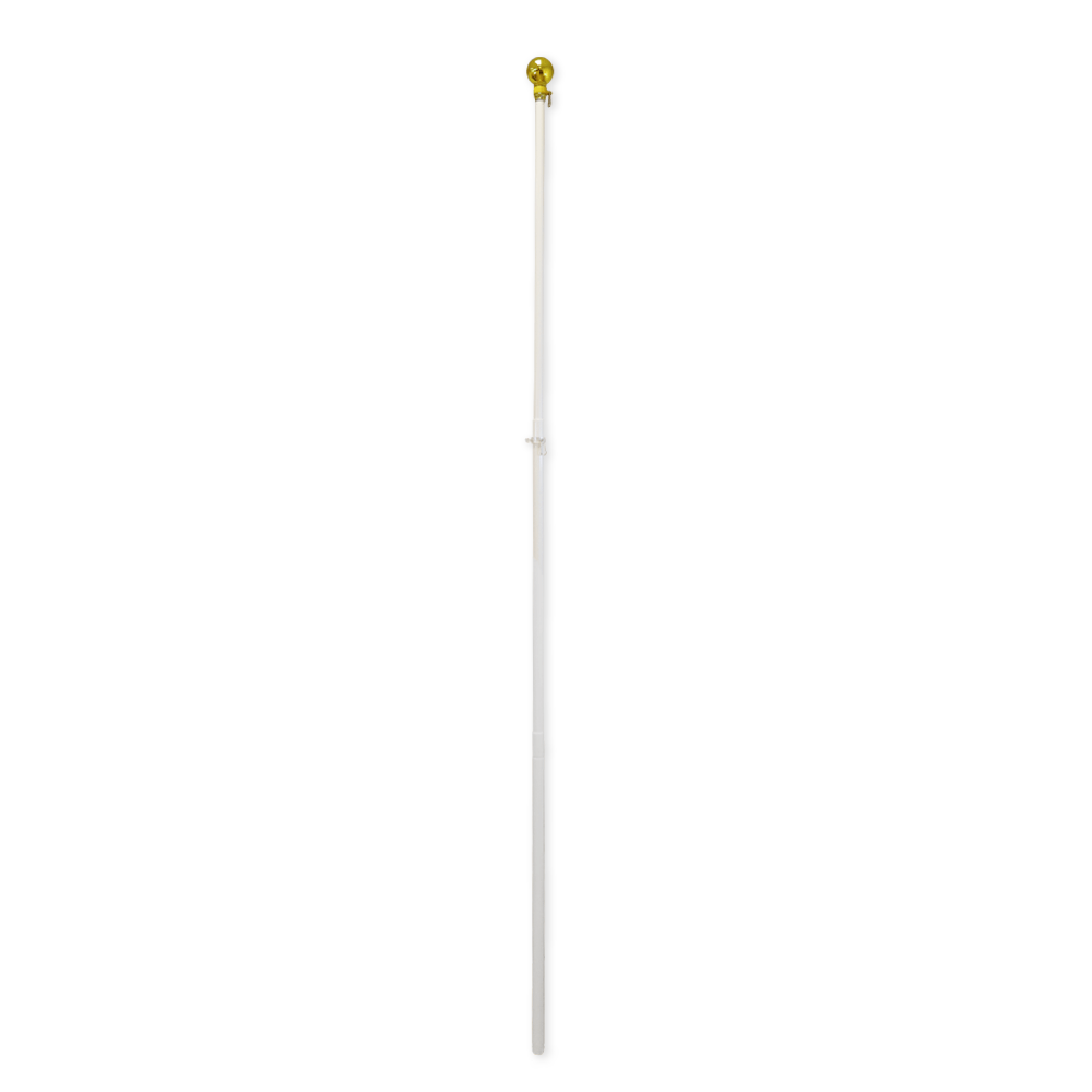 8ft White Aluminum Flag Pole (Ball Top) - Flags Importer