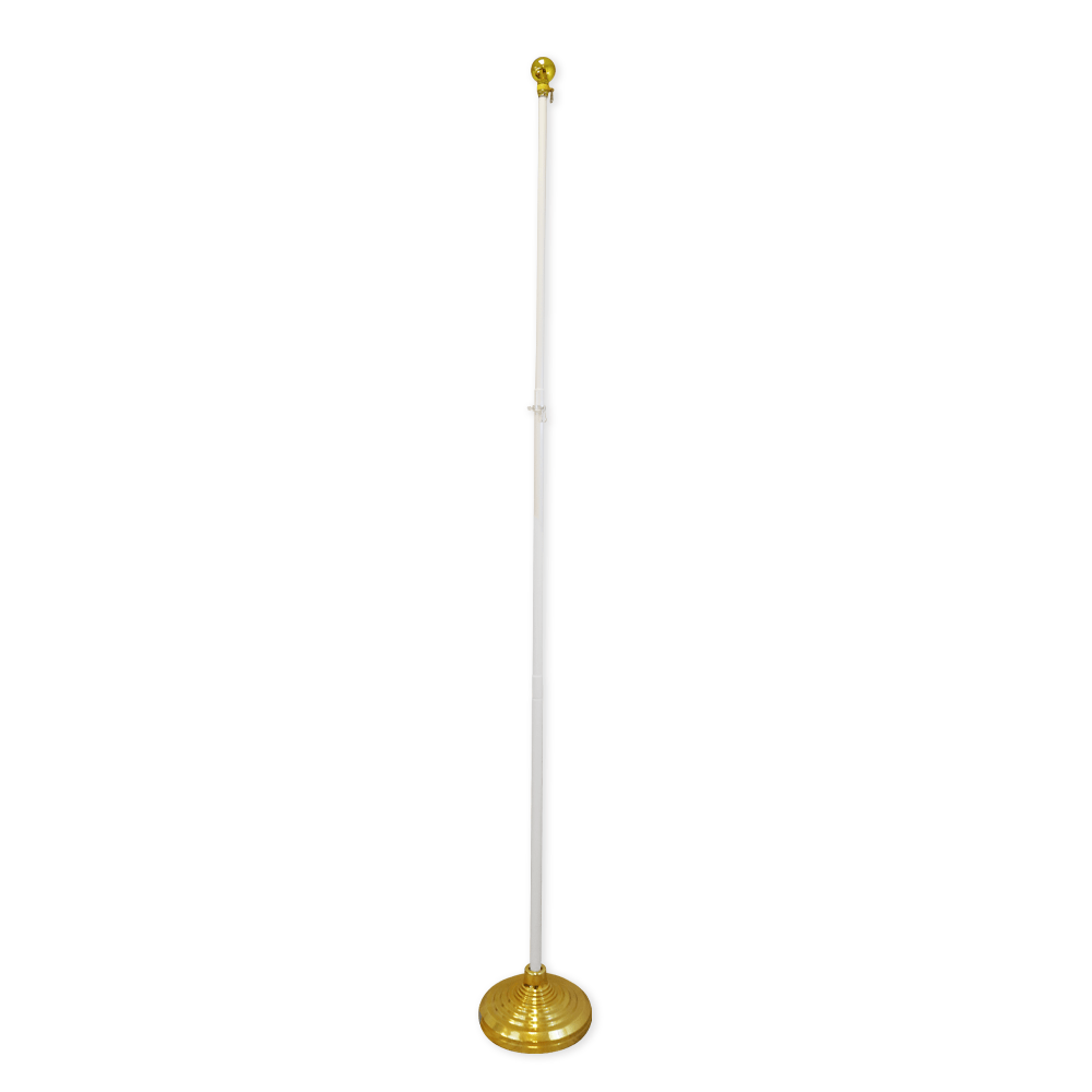 8ft White Aluminum Flag Pole (Ball Top) - Flags Importer