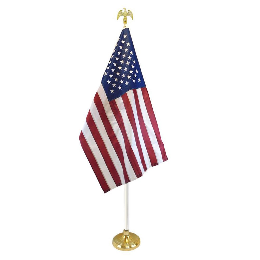 8ft White Aluminum Flag Pole (Eagle Top) - Flags Importer